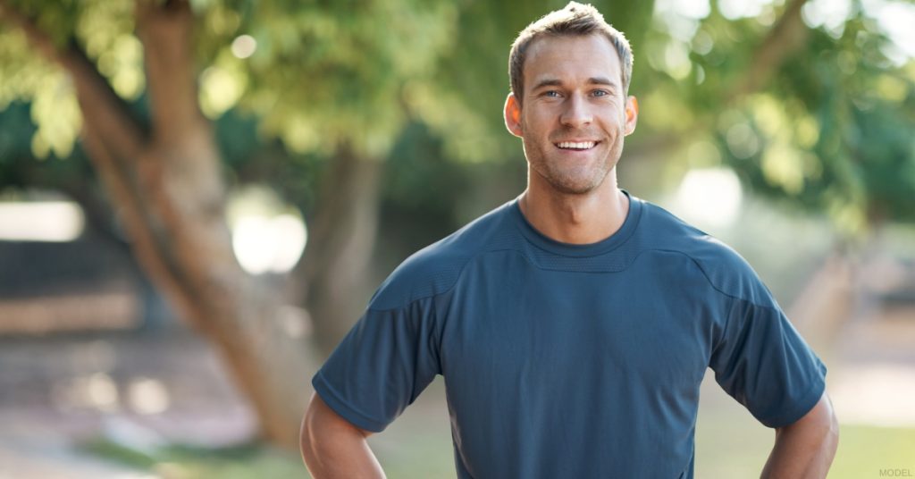 Man after gynecomastia surgery (Model)