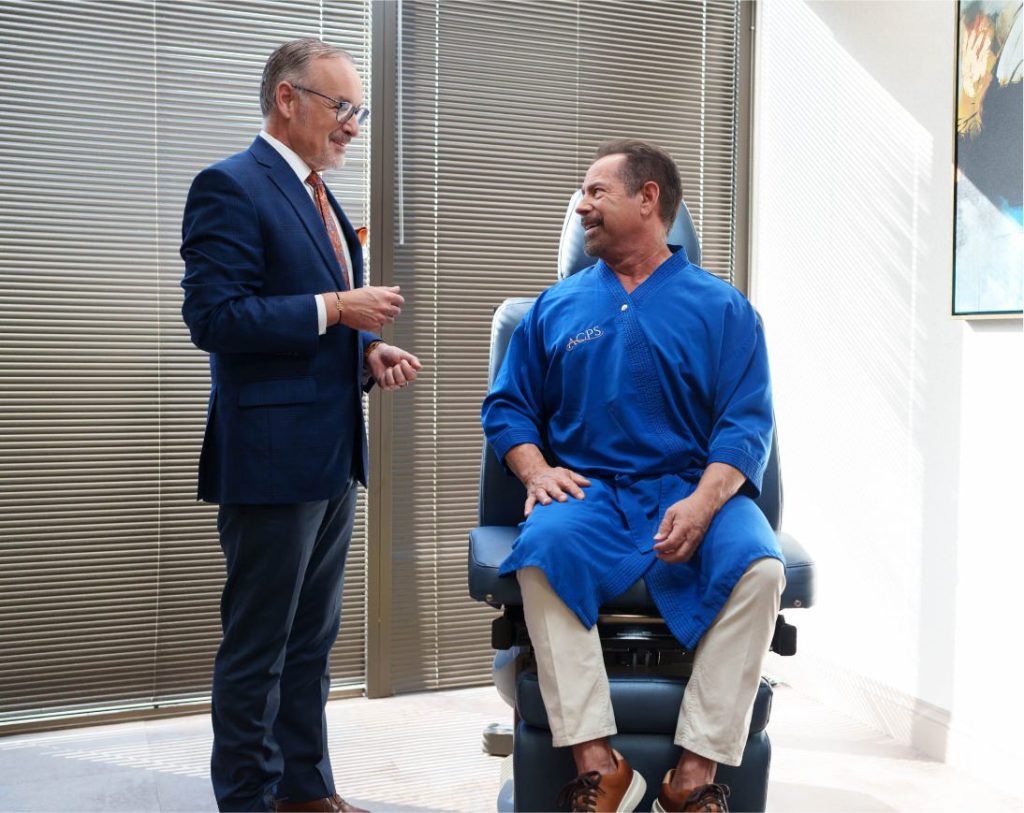 Dr. Paul Fortes with patient
