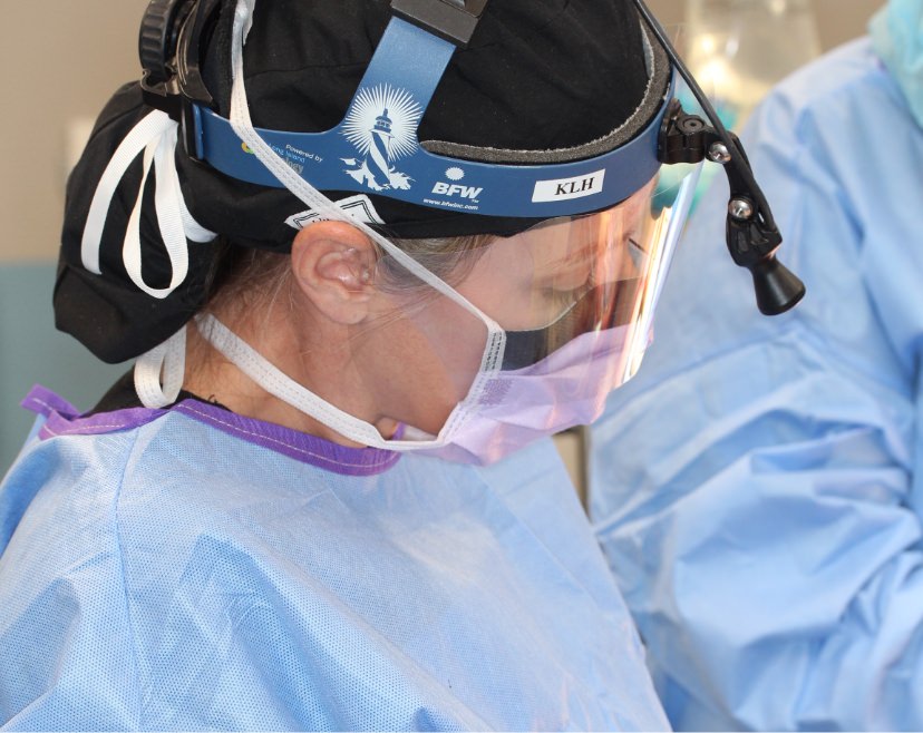 Dr. Kristi Hustak preforming a surgery