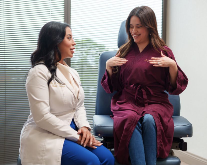 Dr. Monica Wentworth with patient